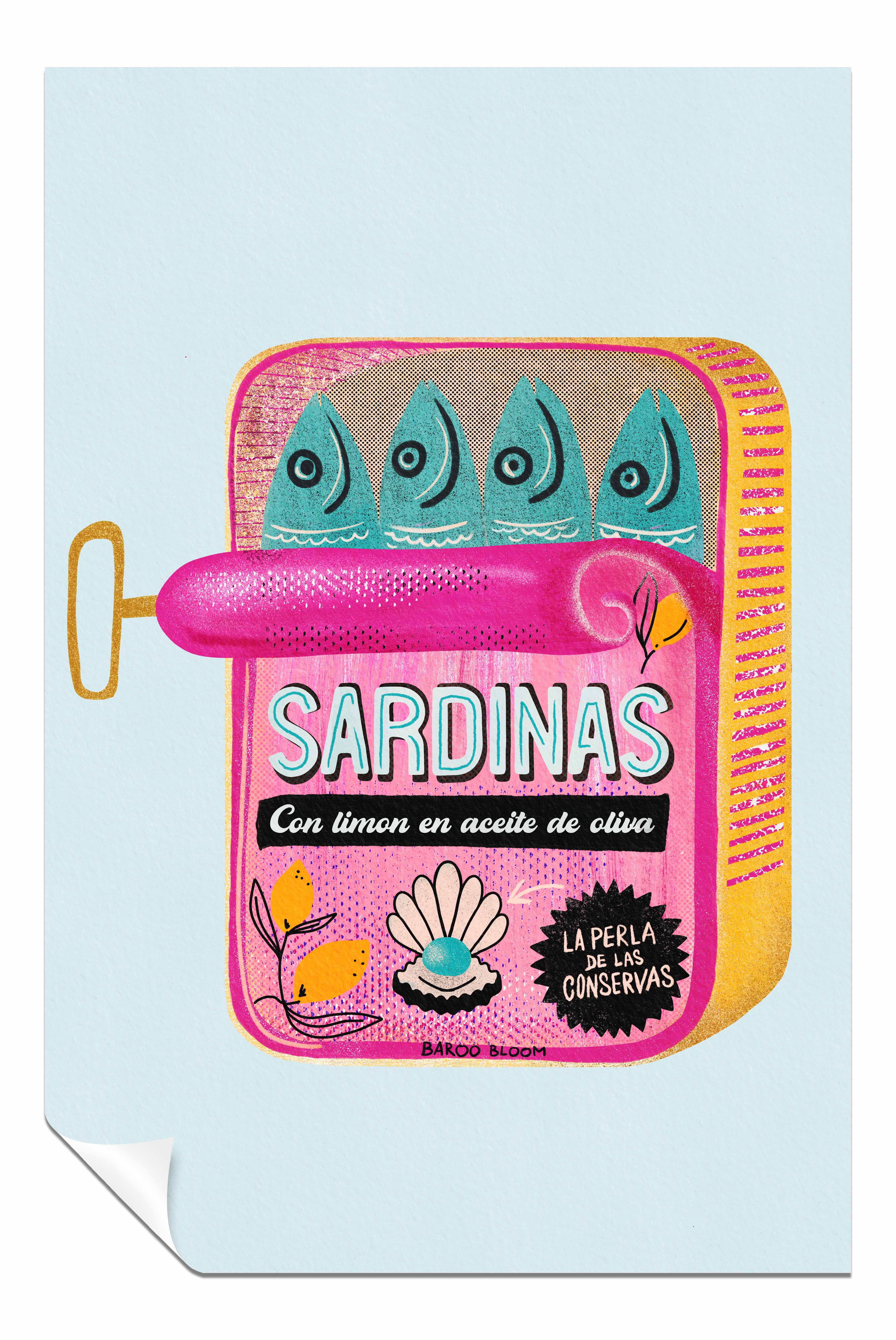 Sardines Tin Can 2.0 Framed Canvas Print, Pictures for Home Walls Decor - Picture 3 of 3