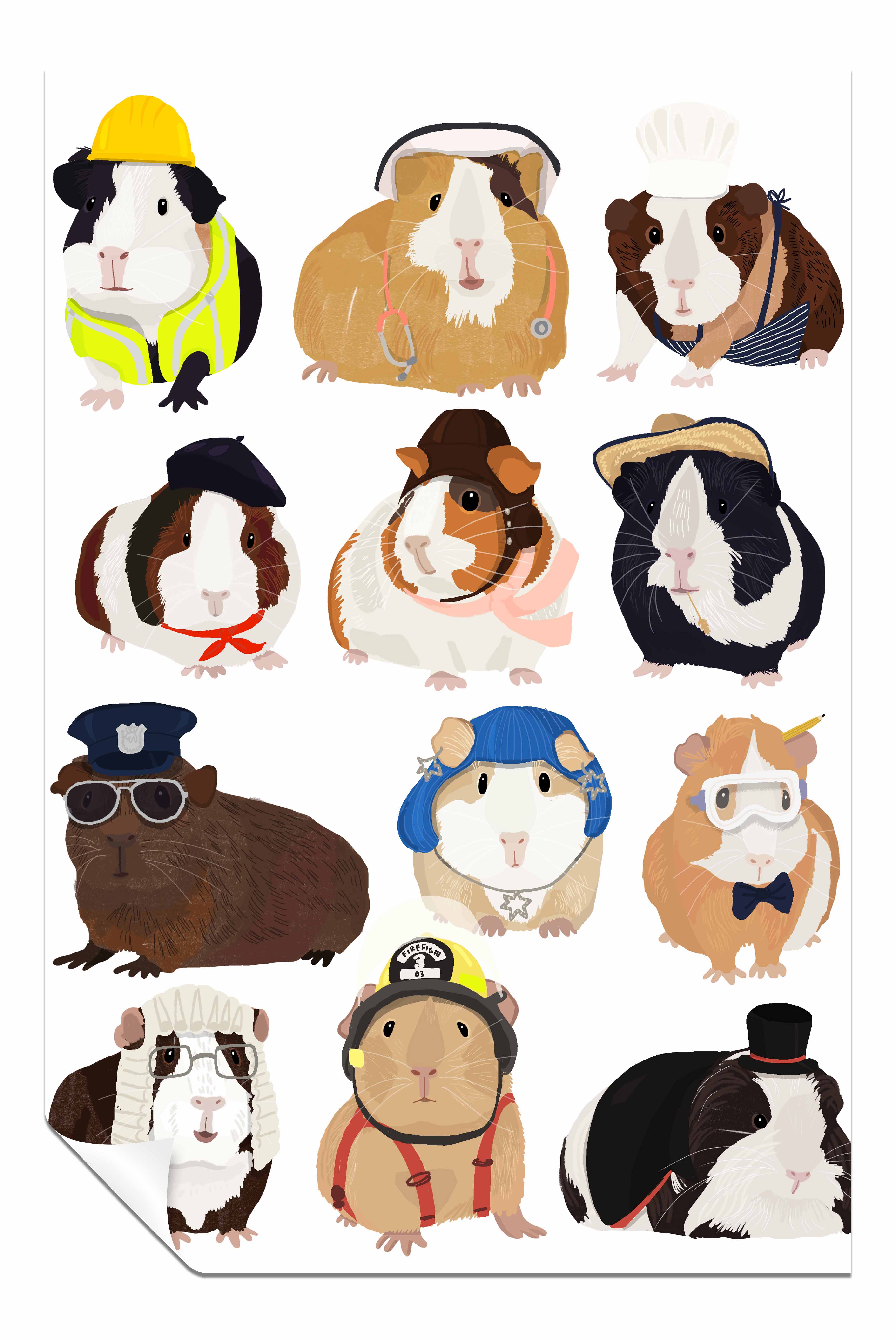 Guinea Pig Working Hr Framed Canvas Print, Pictures for Home Walls Decor - Picture 3 of 3